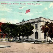 c1910s Waterloo, IA Government Building Pythian Temple Litho Photo Postcard A62 picture