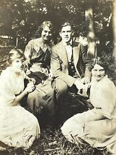 O5 Photograph 1910-20's Handsome Man With 3 Pretty Beautiful Women Adoring Him  picture