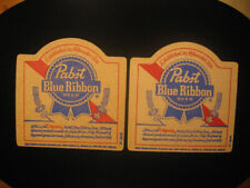 lot of 2 Vintage Pabst Blue Ribbon Double Sided beer Coasters picture