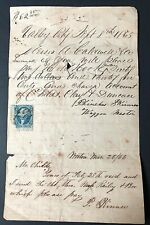 1865 Letter about Payment of $62.35 ~ Signed Phinehas Skinner,  Waggon Master picture