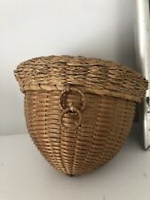 Antique Native American Maine Indian Acorn String Yarn Basket RARE picture