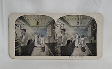 Antique Stereo View Card In The Cook's Galley US Navy Sailors Cooking War Ship picture