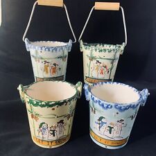 Greenbrier International Christmas Ceramic “Buckets” 6” H picture