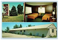 c1940's Sunset Motel Room Interior View Durand Michigan MI Multiview Postcard picture