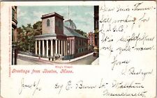 Boston MA-Massachusetts, King's Chapel, Greetings, c1906 Vintage Postcard picture
