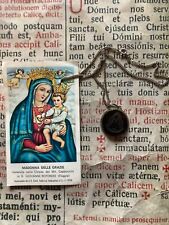 RARE ex-voto Padre Pio's Sterling Silver : Madonna delle Grazie - Hard Stone  picture