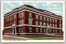 Newton Kansas~High School Building~1920s Fred Harvey Postcard picture