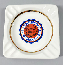Vintage MCM Syracuse University College Ceramic Ashtray Trinket Dish Tray picture