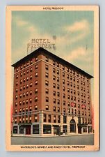 Waterloo IA-Iowa, Hotel President, Advertising Antique Souvenir Vintage Postcard picture
