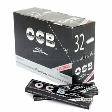 OCB Premium Black King Size Slim Plus Filter Tips Rolling Papers  32 Booklets picture