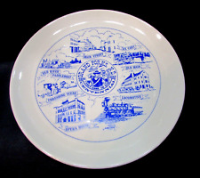 Vintage 1874-1974 Grand Forks ND Centennial They Came To Stay Blue White Plate picture