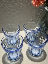 Vintage Pasabahce Turkey Circleware Blue Old Fashioned Glasses Set of 4 picture