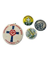 Lot of 4 Lutheran Vintage Religious Pins Medals: He Is Risen Christianity picture