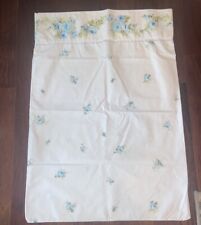 Vintage Sears Perma Prest Percale Standard Pillowcase Blue French Bouquet Roses picture