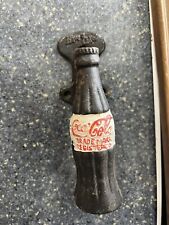 Vintage Coca-Cola Cast Iron Door Handle Advertising Sign Bottle Shaped Very Nice picture
