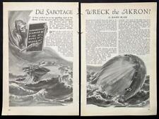 “Did Sabotage Wreck the Akron” 1933 Pictorial Exposé deadliest airship disaster picture