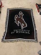 Vintage University Of Wyoming Cowboys Throw Blanket 40”x 52” picture