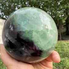 1285g Natural Feather Fluorite Quartz Sphere Crystal Ball Reiki Healing Decor  picture