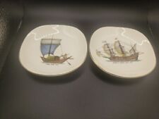 Set Of Two Ship Themed Plates From Weatherby Hanley England picture
