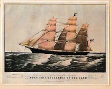 Vintage Currier And Ives , Clipper Ship 