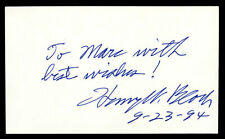 Henry W. Bloch (d2019) signed autograph 3x5 card Co-Founder of H&R Block R057 picture