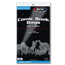BCW Current Modern Comic Book Bags 100 Pack Acid-Free Poly Sleeves Fast Ship USA picture