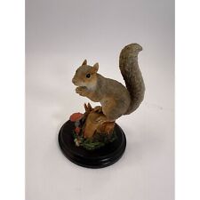 Royal Doulton Small Hand Made Sculture Of A Squirrel On Wood Base Original Box picture