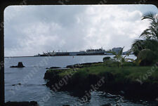 sl65  Original slide  1950's Red Kodachrome Ship in harbor 189a picture