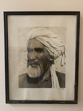Vintage Signed James A. Cudney B&W Photograph Afghanistan Portrait Old Man Elder picture