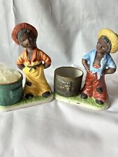 2 JASCO 1978 Tawny Tots Hand Painted Porcelain Figurine Votive Candle Vintage picture