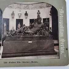 1905 Stereoview, Metropolitan Series Card 739 Father Nile Statue, Rome picture