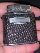 Ronson Whirlwind Lighter with Patent Number + Shield Brown Pebbled Leather 1950s picture