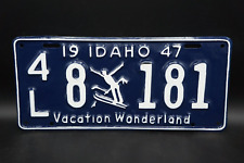 1947 Idaho SKIER License Plate # 8181 Vacation Wonderland Ski Mountain Snowboard picture