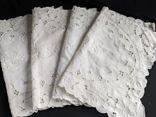 Vtg Eyelet Embroidered Lace  Placemats (4) French Country Shabby Chic Cottagecor picture