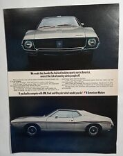 1970 AMC Javelin Hairy Sports Car Gray Colorful Original Vintage Print Ad picture