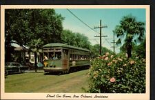 Postcard Street Car View New Orleans LA 1950's Roses Transit Service Car #919 picture