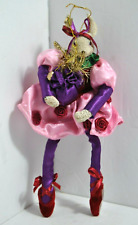 Vintage Tracy Easter Bunny Ballerina Ornament Beautifully Dressed Moveable Legs  picture