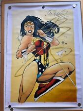 ORIGINAL WONDER WOMAN PAINTING HUGE 30X42 ACRYLICS ON CANVAS UNKNOWN ARTIST picture