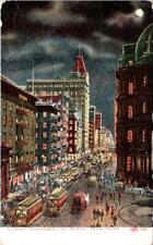 Lower Broadway by Night, NEW YORK CITY, New York Postcard picture