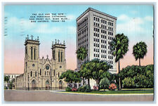 1940 Old and New San Fernando Cathedral San Antonio Texas TX Postcard picture