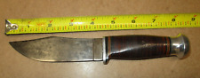 VINTAGE MOORE  BRAND HUNTING KNIFE HANDLE LEATHER ( POMONA CLALF. * OLD )) picture