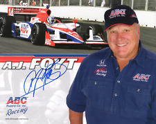 A.J FOYT HAND SIGNED 8x10 COLOR PHOTO+COA          HALL OF FAME RACE CAR DRIVER picture