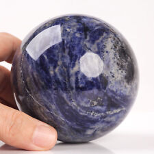797g 83mm Large Natural Blue Sodalite Quartz Crystal Sphere Healing Ball Chakra picture