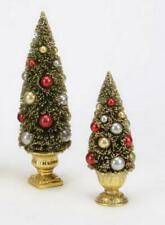180 Degrees Gold Glitter Bottle Brush Tree in Urn Christmas Set of 2 Gold picture