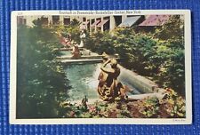 Vintage Fountain in Promenade Rockefeller Center New York NY Linen Postcard picture