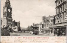 High Street Christchurch New Zealand NZ Trolley c1906 Muir & Moodie Postcard H52 picture