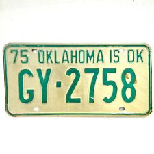 1975 United States Oklahoma Grady County Passenger License Plate GY-2758 picture