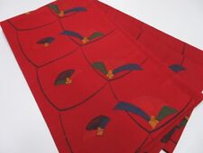 3522Y11z720 Vintage Japanese Kimono Silk FUKURO OBI Camellia Dark red 170.1x12.2 picture