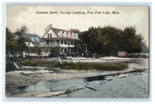 c1910's Colonial Hotel Strongs Landing Paw Paw Lake Michigan MI Antique Postcard picture