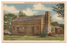 Vintage Lincoln's New Salem Illinois Postcard The Rutledge Tavern Linen Unposted picture